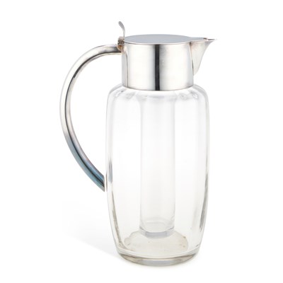 Lot 206 - A LARGE SILVER-PLATED LEMONADE JUG