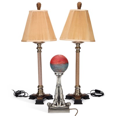 Lot 378 - THREE TABLE LAMPS