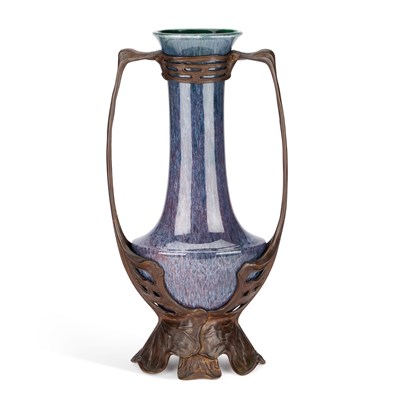 Lot 180 - AN ART NOUVEAU BRONZE-MOUNTED VASE BY OTTO ECKMANN