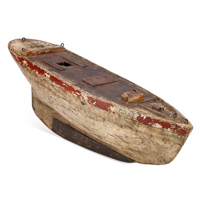 Lot 826 - A PAINTED WOOD POND YACHT HULL