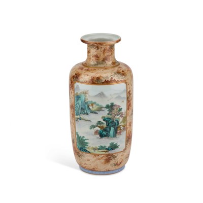 Lot 249 - A CHINESE FAMILLE ROSE 'LANDSCAPE' VASE