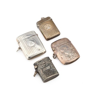 Lot 83 - FOUR SILVER VESTA CASES