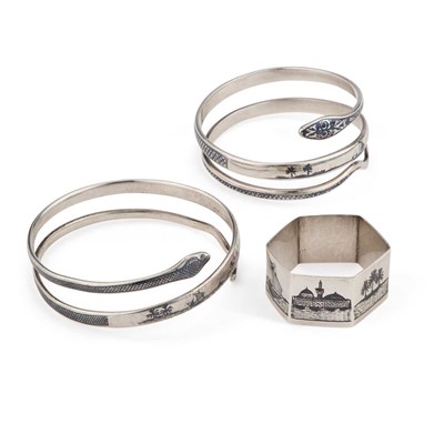 Lot 68 - A GROUP OF NIELLO SILVER