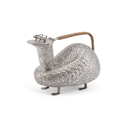 Lot 69 - AN INDIAN SILVER ZOOMORPHIC WATER PITCHER