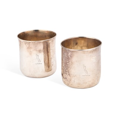 Lot 280 - A PAIR OF GEORGE III IRISH SILVER GOBLETS