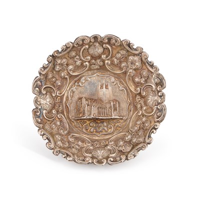 Lot 453 - A VICTORIAN SILVER CASTLE-TOP SWEETMEAT DISH