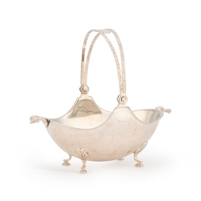 Lot 369 - AN ELIZABETH II SILVER SWING-HANDLED BASKET