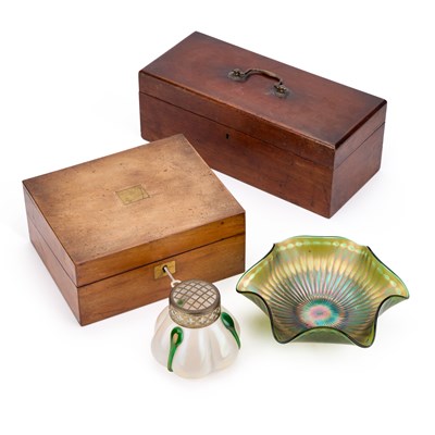 Lot 337 - A VICTORIAN WALNUT WRITING SLOPE