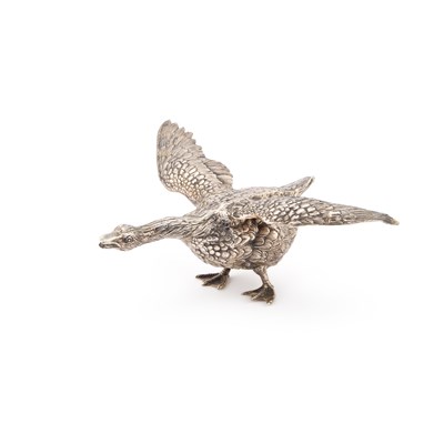 Lot 263 - A DUTCH SILVER MODEL OF A GOOSE