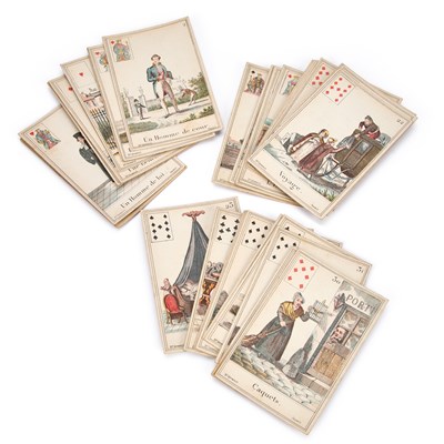 Lot 828 - A SET OF FRENCH SATIRICAL PLAYING CARDS