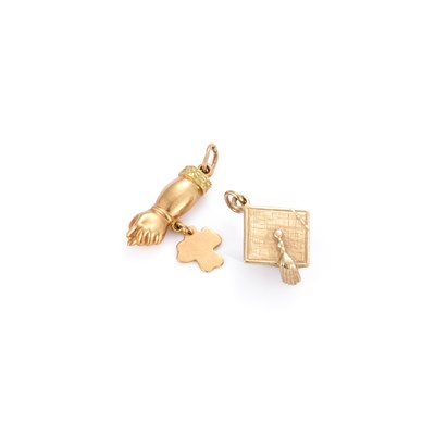 Lot 753 - TWO GOLD PENDANTS/ CHARMS