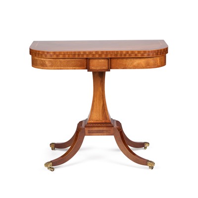 Lot 1203 - A GOOD REGENCY STYLE MAHOGANY FOLDOVER CARD TABLE