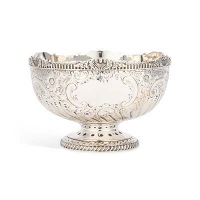 Lot 475 - A LATE VICTORIAN SILVER FOOTED BOWL
