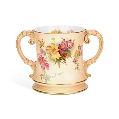 Lot 159 - A LARGE ROYAL WORCESTER TWO-HANDLED CUP