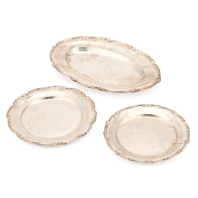 Lot 225 - THREE EGYPTIAN SILVER DISHES
