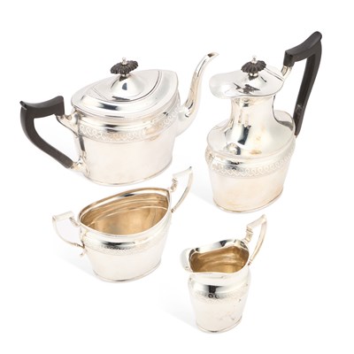 Lot 403 - A FINE GEORGE V SILVER FOUR-PIECE TEA SERVICE