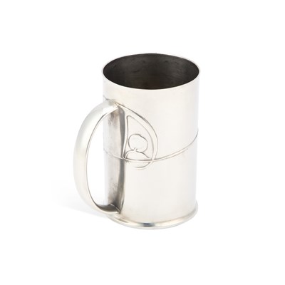 Lot 316 - ARCHIBALD KNOX (1864-1933) FOR LIBERTY & CO, A TUDRIC PEWTER MUG