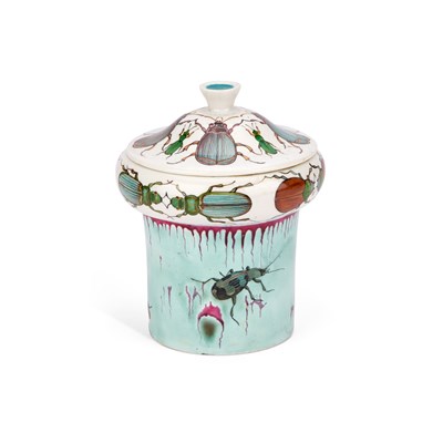 Lot 131 - A DAVID BURNHAM SMITH STUDIO POTTERY LIDDED JAR