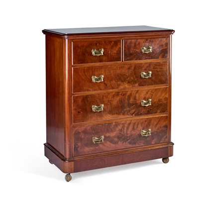 Lot 1139 - A VICTORIAN MAHOGANY CHEST OF DRAWERS