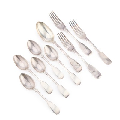 Lot 447 - A GROUP OF VICTORIAN SILVER CUTLERY