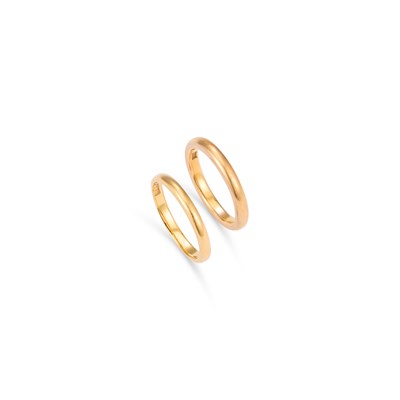 Lot 900 - TWO 22 CARAT GOLD BAND RINGS