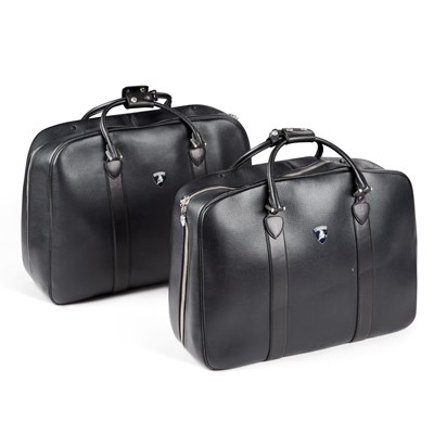 Lot 68 - A PAIR OF LAMBORGHINI BLACK LEATHER TRAVEL CASES