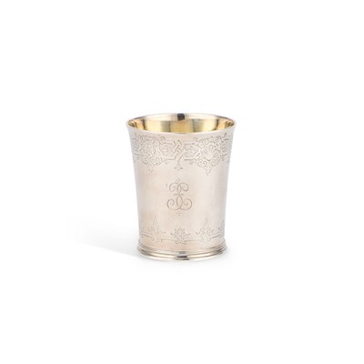 Lot 573 - A VICTORIAN SILVER BEAKER