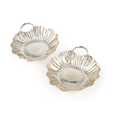 Lot 459 - A PAIR OF VICTORIAN SILVER DISHES