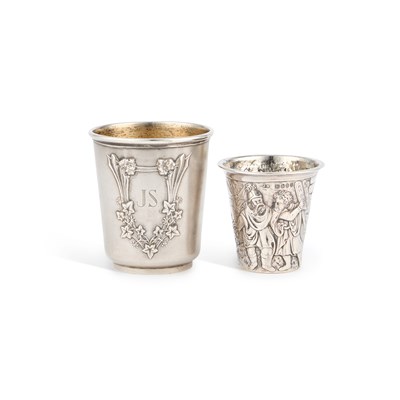 Lot 196 - TWO CONTINENTAL SILVER BEAKER CUPS