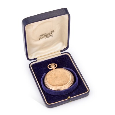 Lot 744 - A 9CT GOLD FULL HUNTER POCKET WATCH