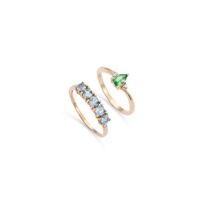 Lot 818 - TWO 9 CARAT GOLD GEM-SET RINGS