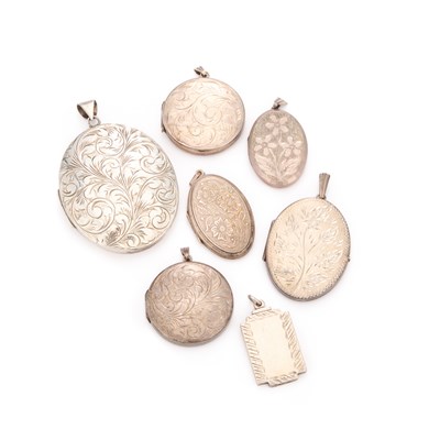 Lot 791 - A GROUP OF SILVER LOCKET PENDANTS