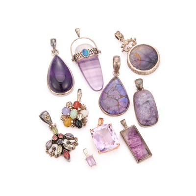 Lot 784 - A GROUP OF SILVER PENDANTS