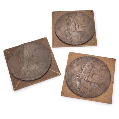 Lot 18 - THREE FIRST WORLD WAR DEATH PLAQUES