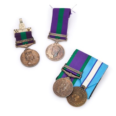 Lot 21 - A ELIZABETH II CAMPAIGN SERVICE MEDAL (C.S.M) PAIR AND TWO GENERAL SERVICE MEDALS