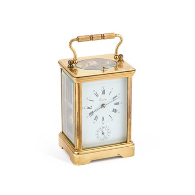Lot 1126 - A FRENCH BRASS CARRIAGE CLOCK