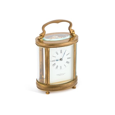Lot 1125 - A BRASS CARRIAGE CLOCK BY GARRARD & CO. LTD.
