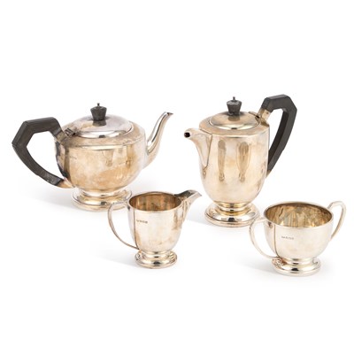 Lot 281 - A GEORGE VI SILVER FOUR-PIECE TEA SERVICE