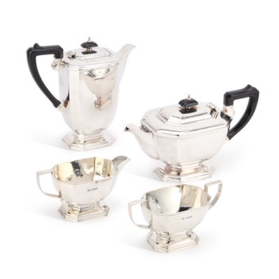 Lot 298 - AN ELIZABETH II SILVER FOUR-PIECE TEA SERVICE