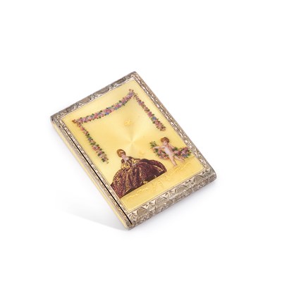 Lot 350 - A GEORGE V SILVER AND GUILLOCHÉ ENAMEL CIGARETTE CASE