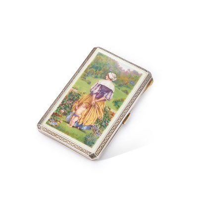 Lot 189 - A SILVER AND GUILLOCHÉ ENAMEL CIGARETTE CASE