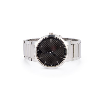 Lot 702 - A GENTS STEEL MOVADO BRACELET WATCH