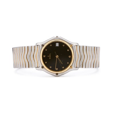 Lot 705 - A GENTS BICOLOUR EBEL SPORTWAVE BRACELET WATCH