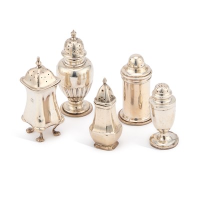 Lot 408 - A GROUP OF SILVER PEPPERETTES
