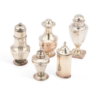 Lot 367 - A GROUP OF SILVER PEPPERETTES