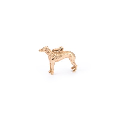 Lot 859 - A 9 CARAT GOLD GREYHOUND CHARM