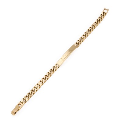 Lot 839 - A 9 CARAT GOLD IDENTITY BRACELET