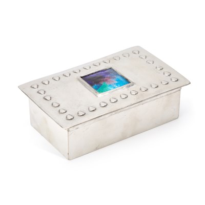 Lot 133 - LIBERTY & CO, A TUDRIC PEWTER AND ENAMEL BOX