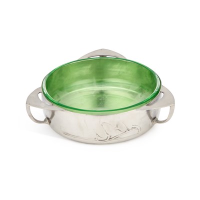 Lot 125 - ARCHIBALD KNOX (1864-1933) FOR LIBERTY & CO, A TUDRIC PEWTER BUTTER DISH