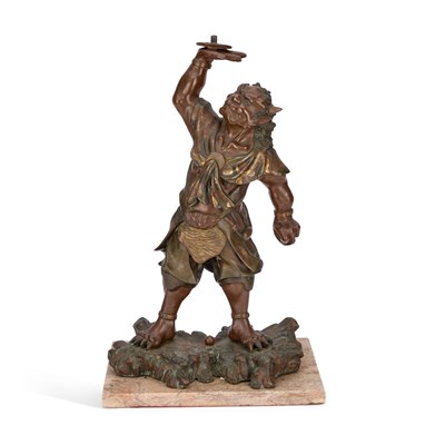 Lot 667 - A JAPANESE BRONZE FIGURE OF AN ONI